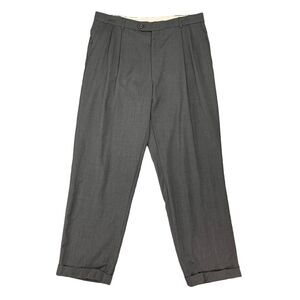 Patrick James West Coast Classic Pants Mens 35 Gray Wool Comfort EZE Pleated